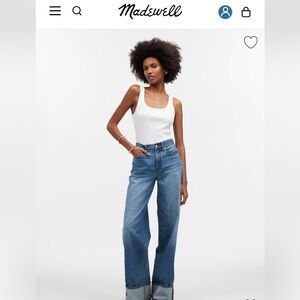 Madewell Superwide-Leg Jeans in Fannin Wash • size 30•NWT